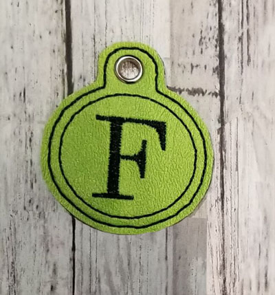F Circle Initial Eyelet Digital File