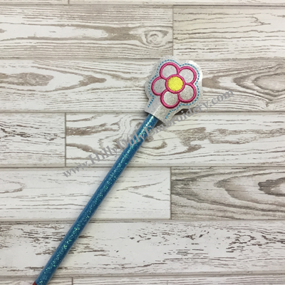 Flower Outline Pencil Topper Digital File Design