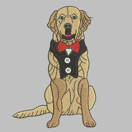 Golden Retriever 4x4 Tux Dog Digital File