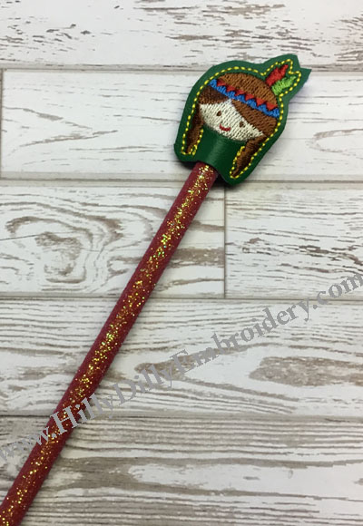 Indian Girl Pencil Topper Digital Design File