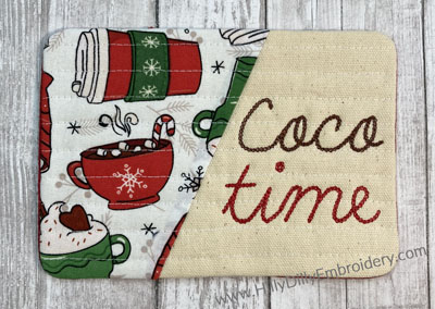 Mug Rug CoCo Time1 Digital Design File