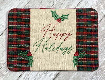 Mug Rug Happy Holidays2 Digital Design File