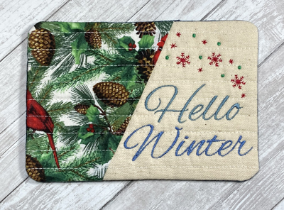 Mug Rug Hello Winter2 Digital Design File