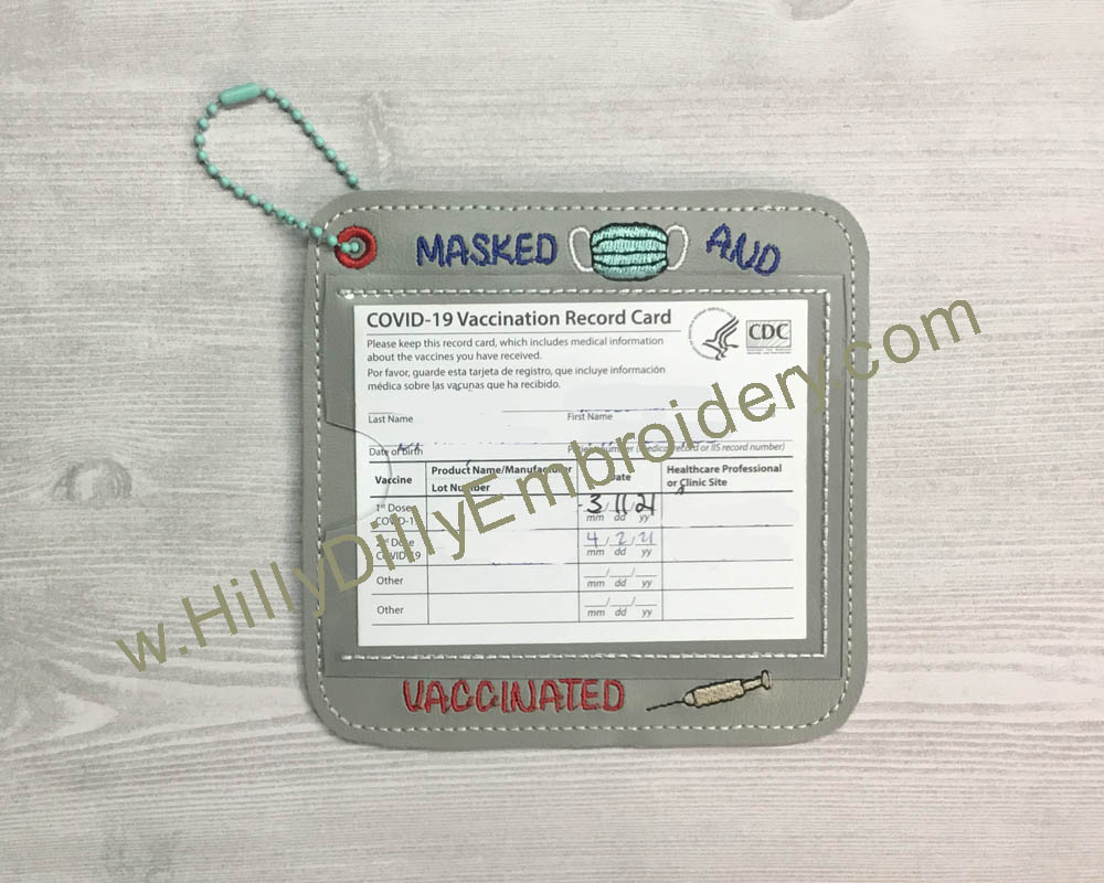 Vaccine Card Holder- Masked & Vaccinated Digital Design File