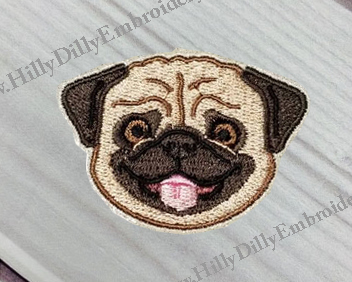 Pug Face 4x4 Design Digital File