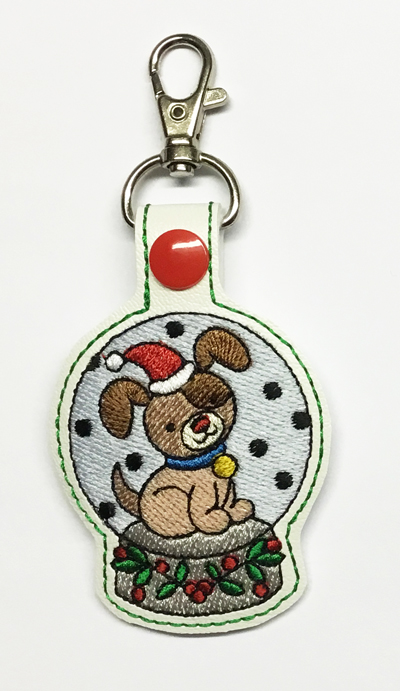 Santa Dog SNow Globe Snap Tab Digital File