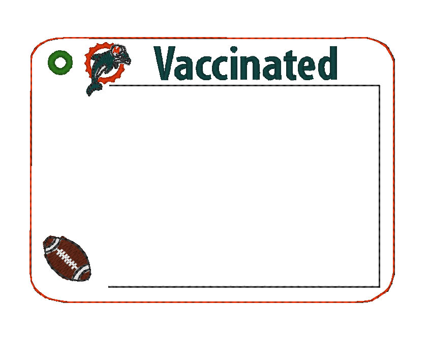 Vaccine Card Holder Football Dolphins